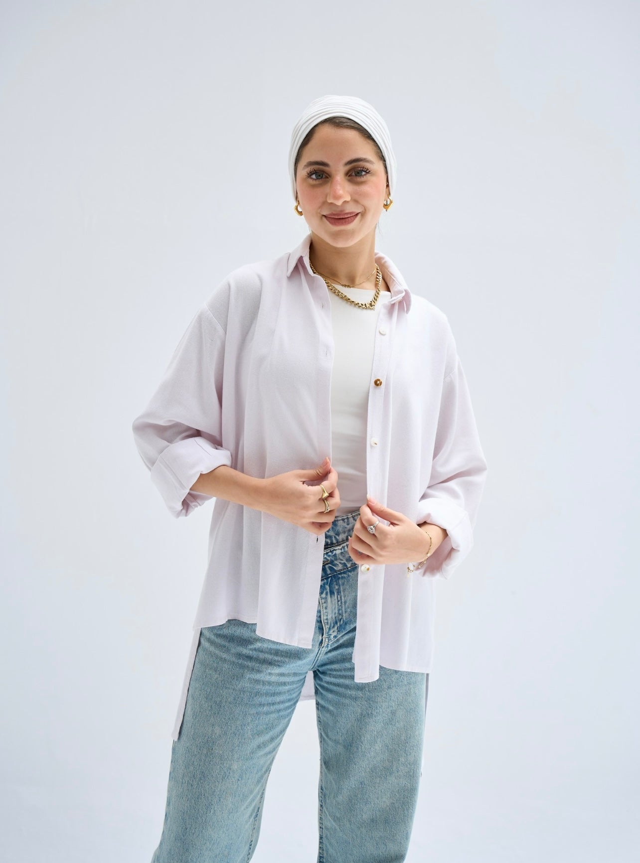 Linen shirt in cream