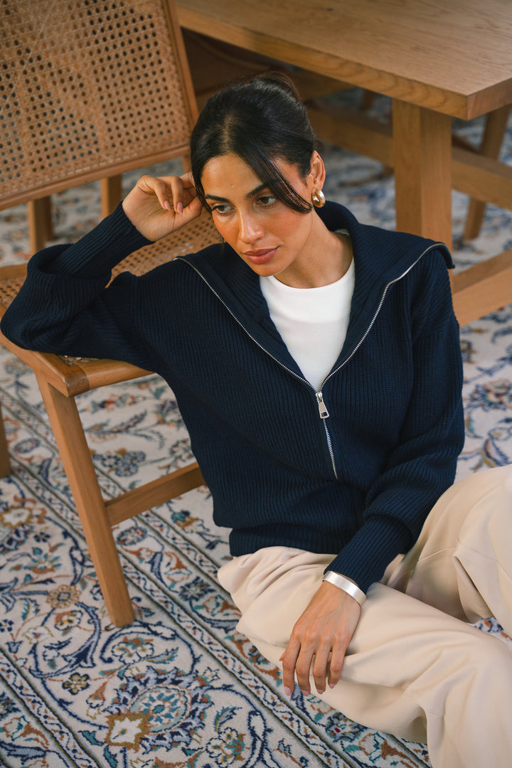 Premium Chunky Knit Jumper – Navy