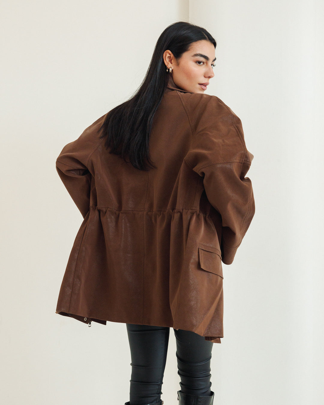 The Saddle Leather Jacket in Brown