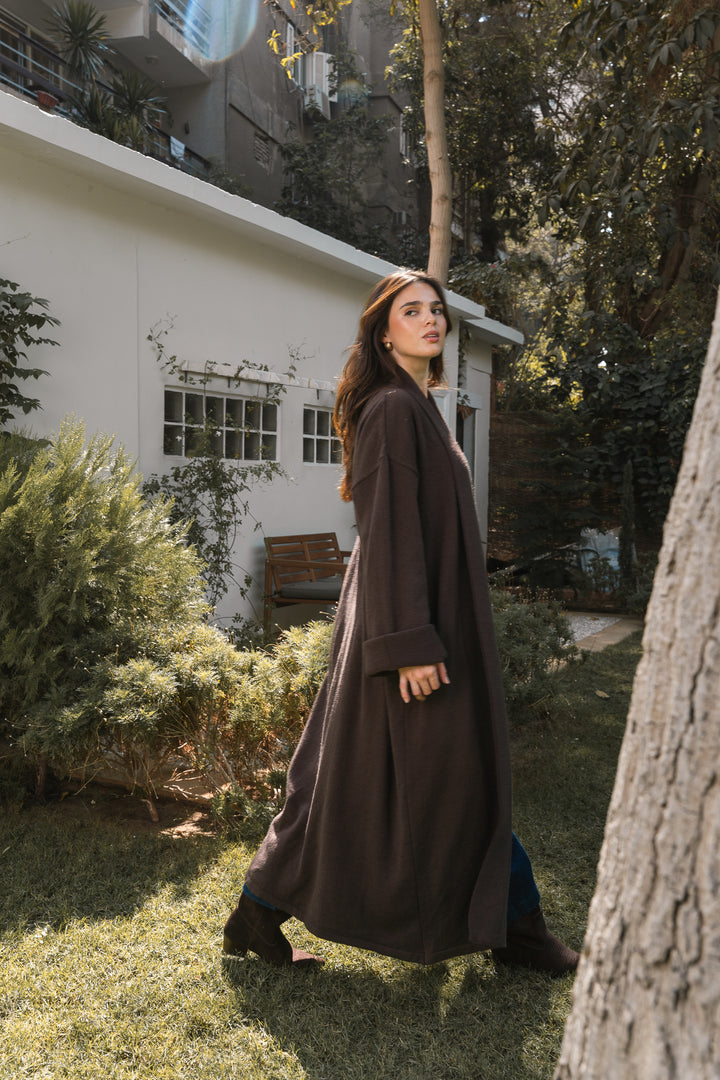 The Longline Cardigan – Dark Chocolate