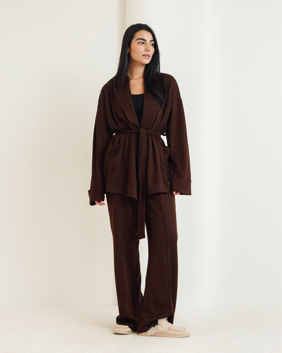 The Cozy Knit Set in Brown