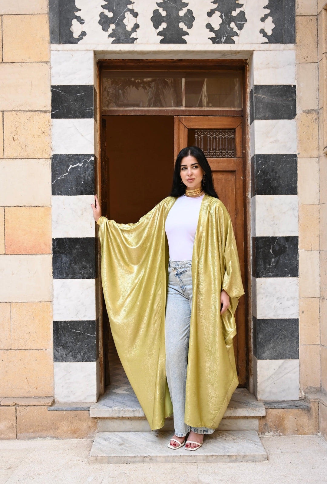 Dahab abaya in lime