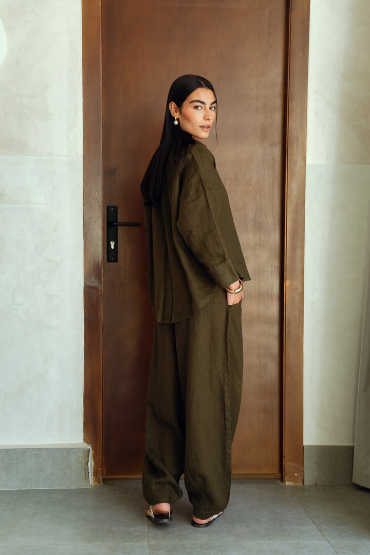 Ease Balloon Pants In olive green