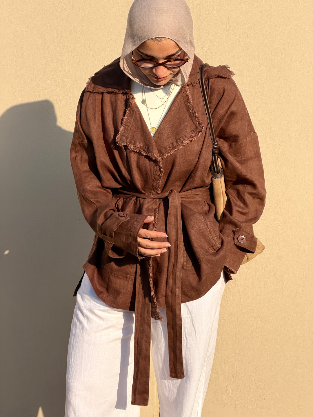 Raw cardigan in brown