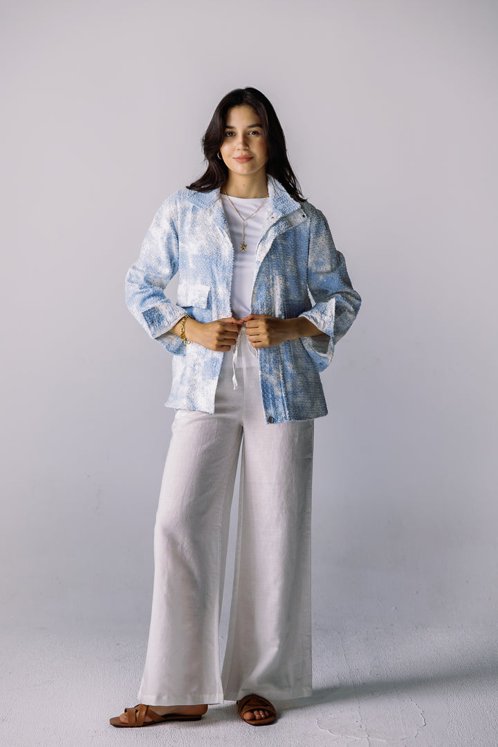Denim over shirt in black