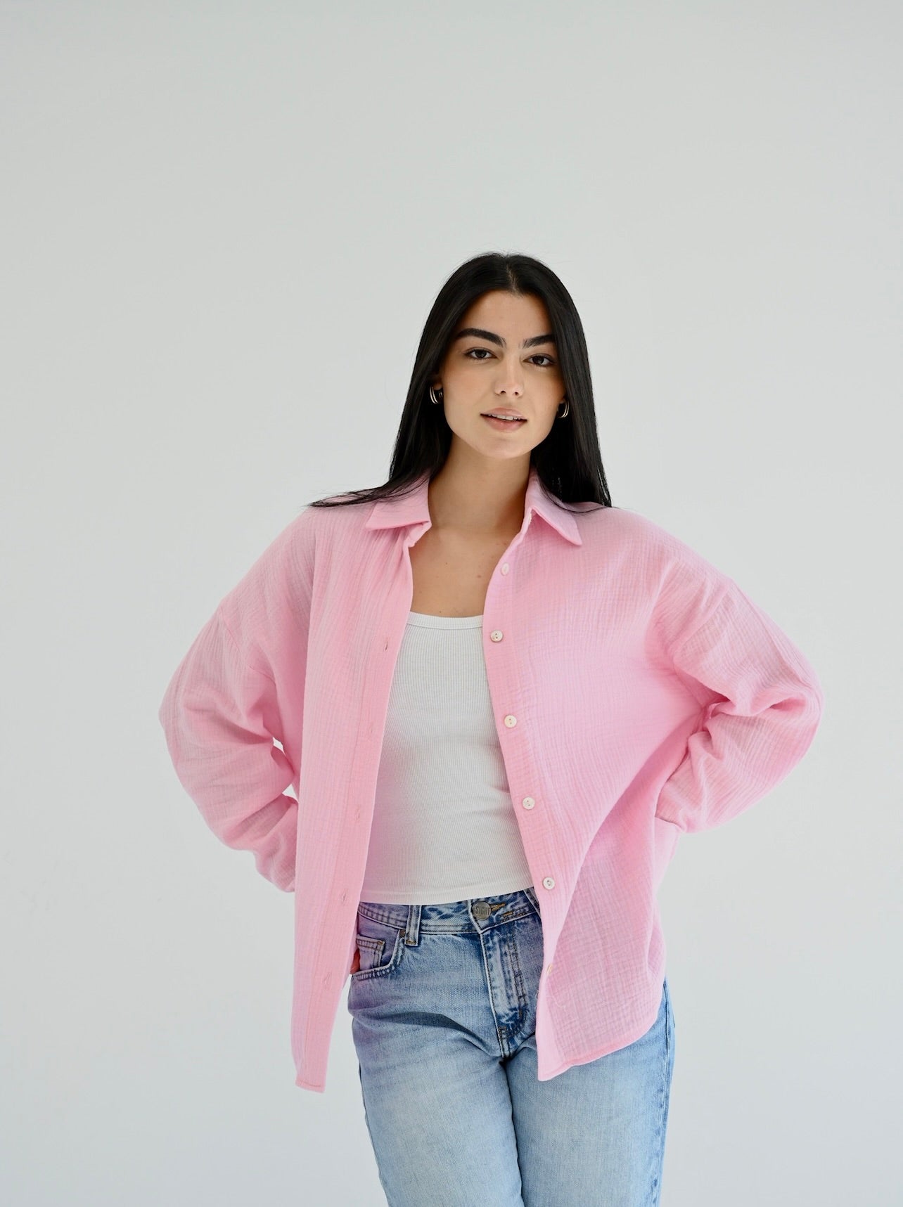 Fluffy shirt in pink