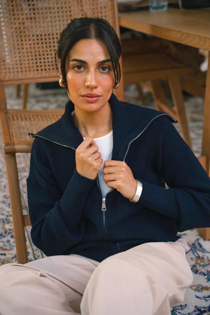 Premium Chunky Knit Jumper – Navy