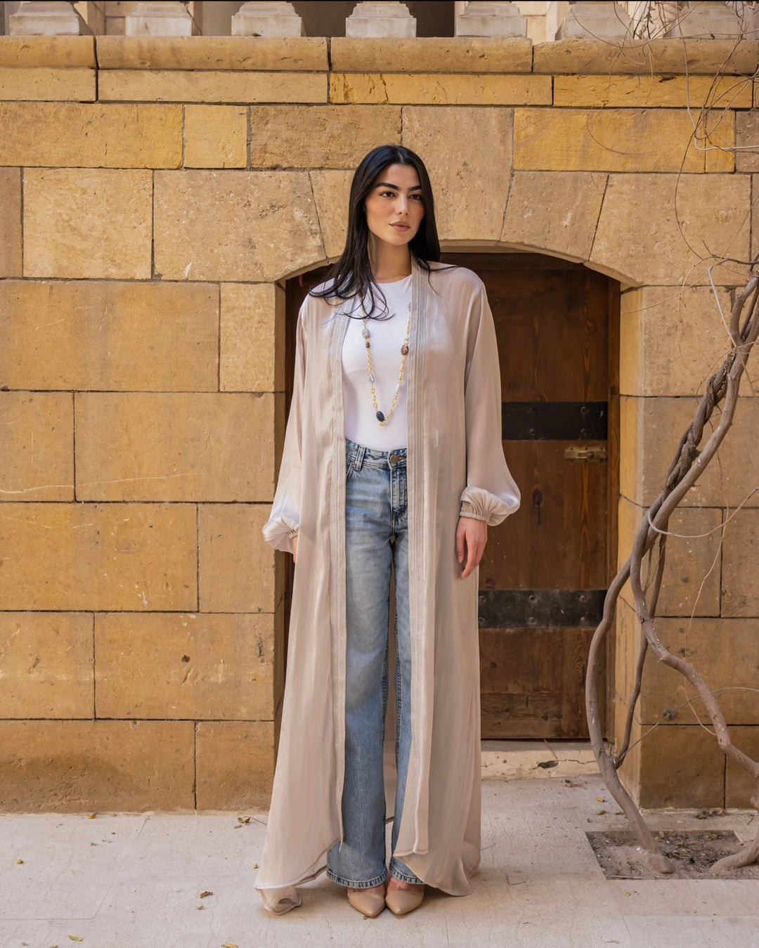 Noor Kaftan In Greige