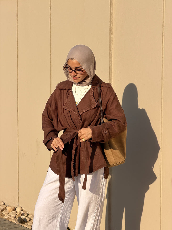 Raw cardigan in brown