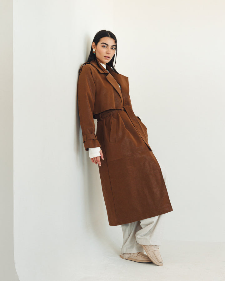 The Luxe Trench Coat In Havan