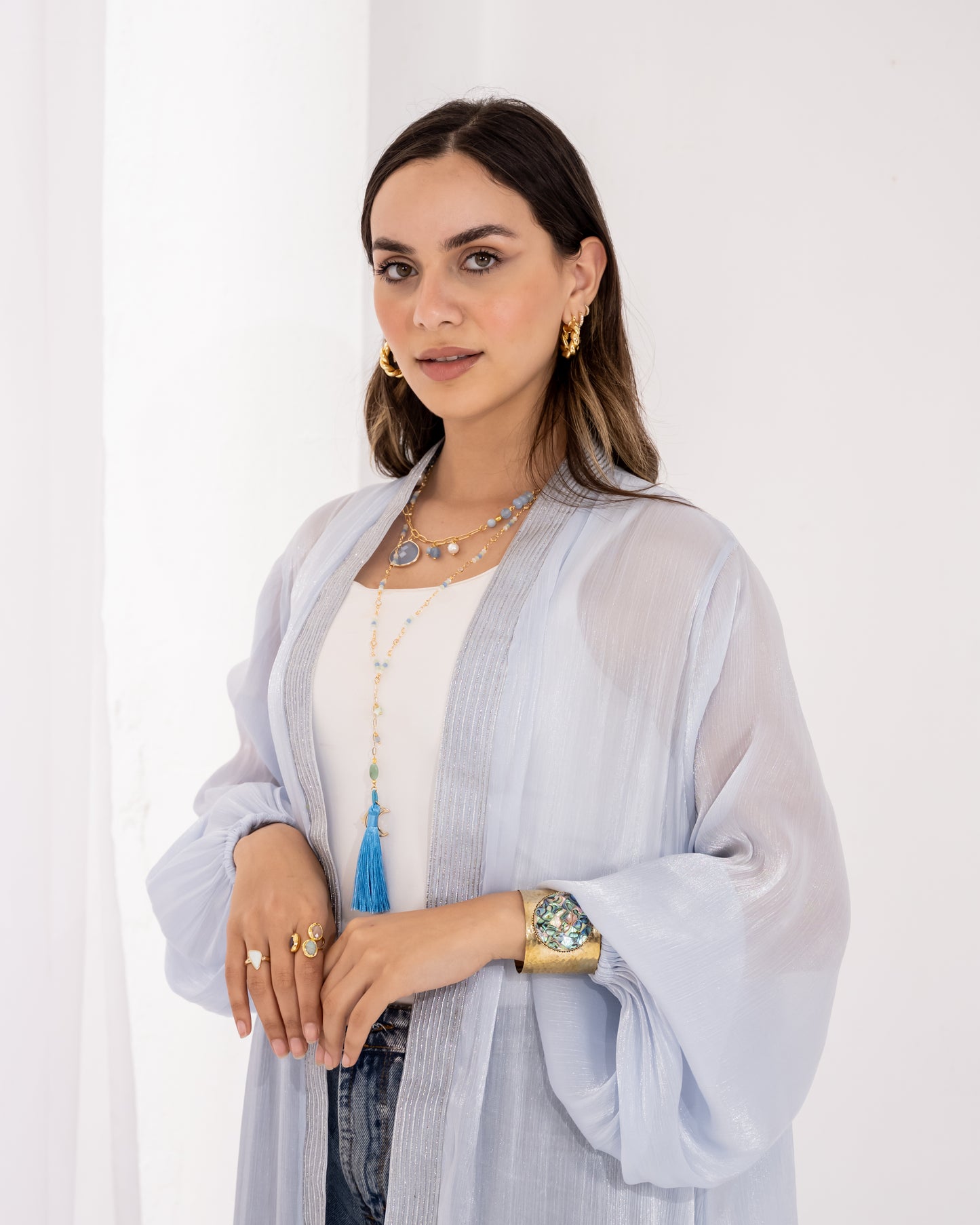 Noor kaftan in baby blue