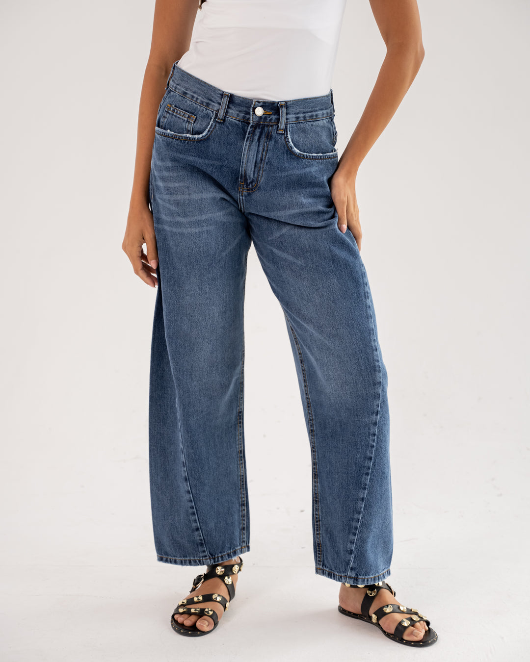 Baggy Barrel Mid Waist – Medium Wash