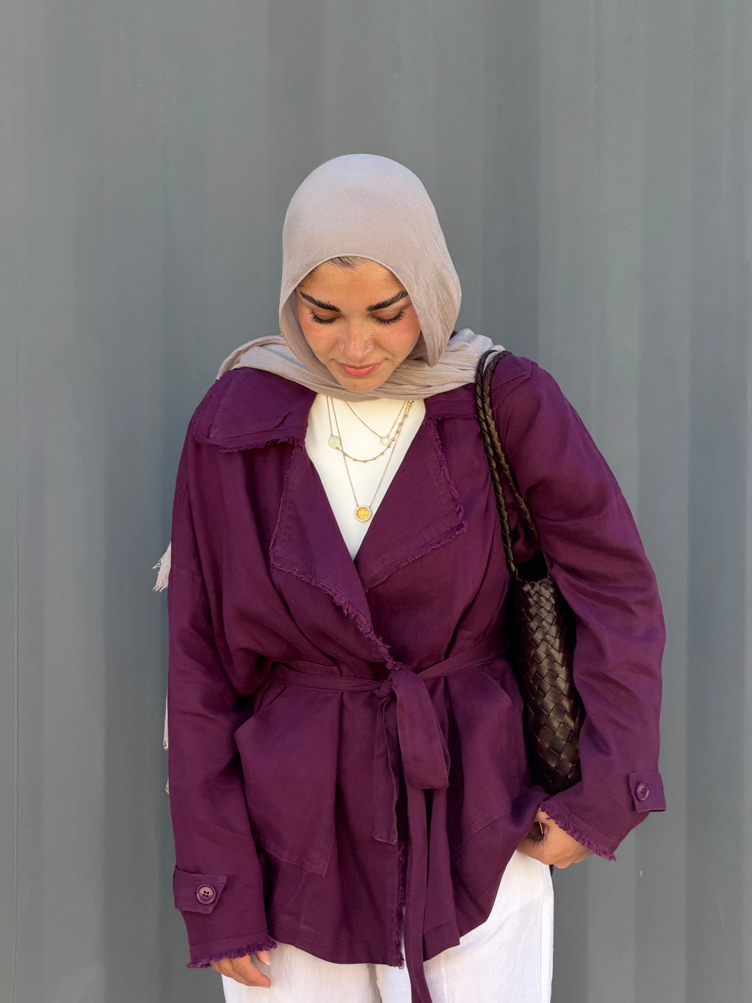 Raw cardigan in purple