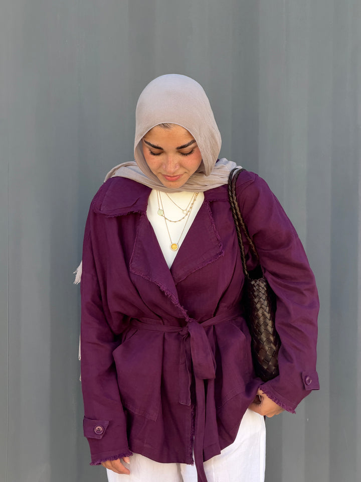 Raw cardigan in purple