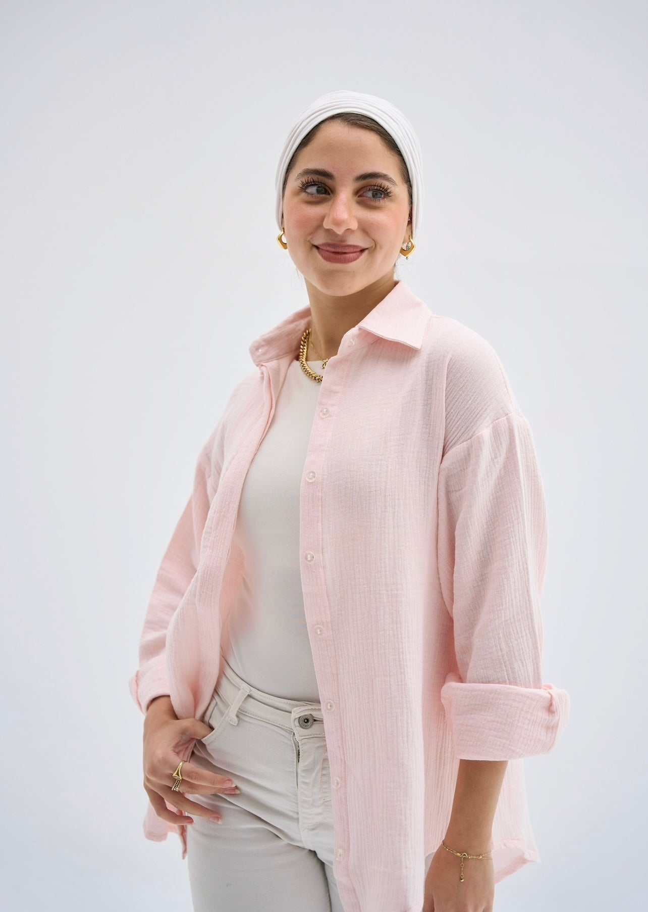 Fluffy shirt in babe pink