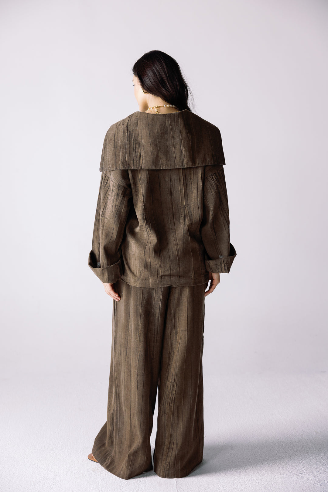 Sailor linen set in brown