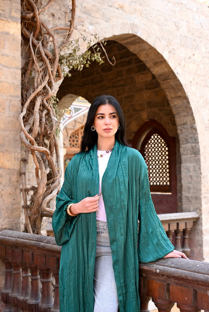 Khayal Cardigan In Emerald Green