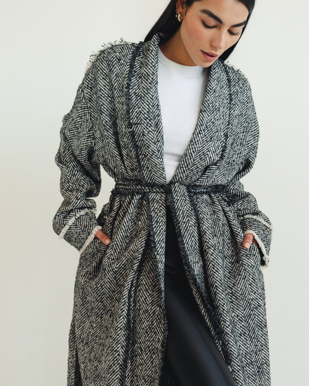Tweed Coat in Black
