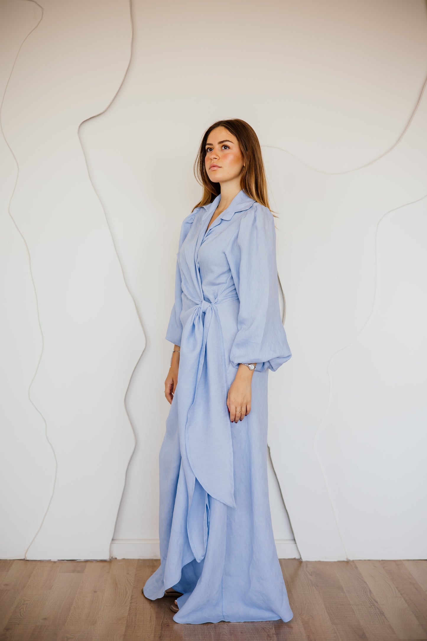 Serena dress in light-blue