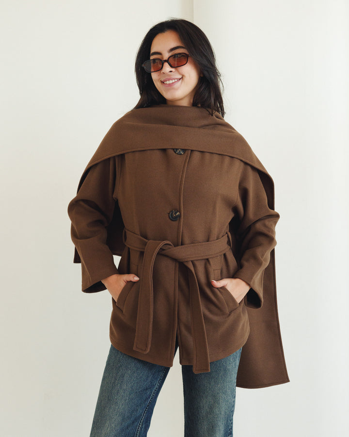 The Shawl Coat In Brown