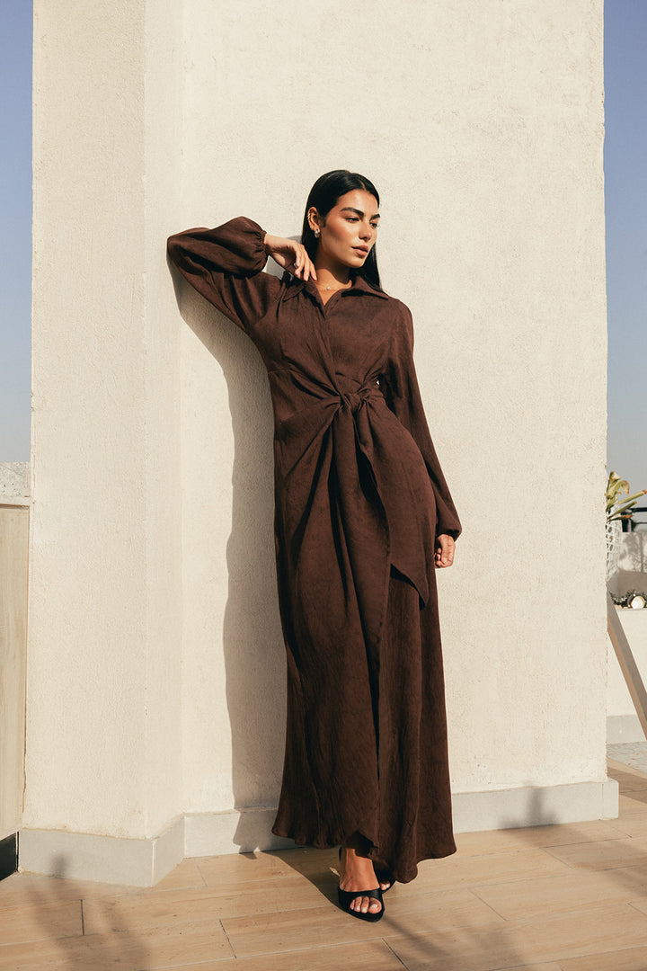 Serena-Air dress in brown