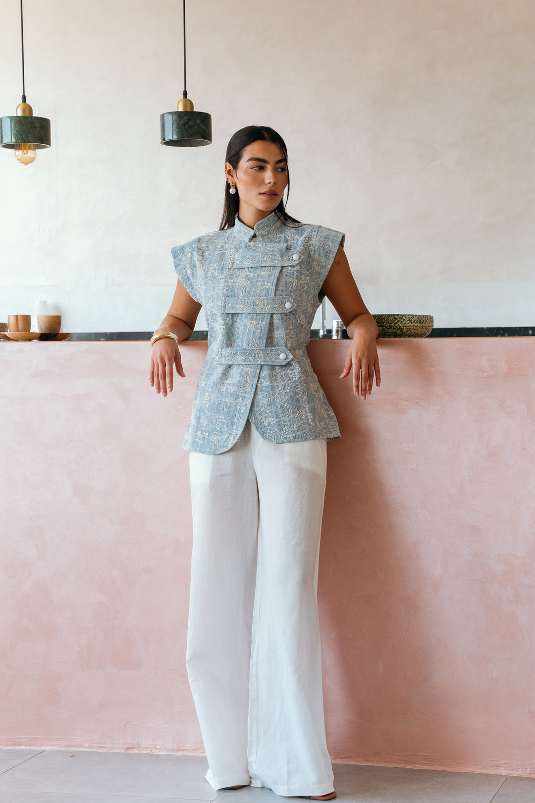 Daisy indigo vest