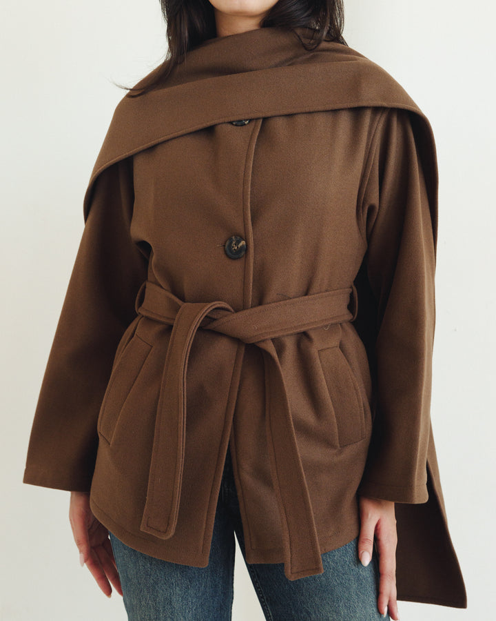 The Shawl Coat In Brown