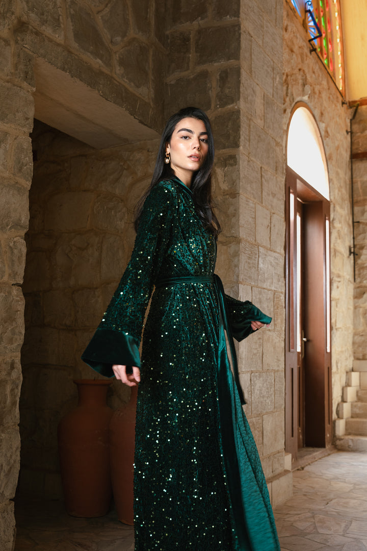 The Statement Velvet Cardigan – Emerald Green