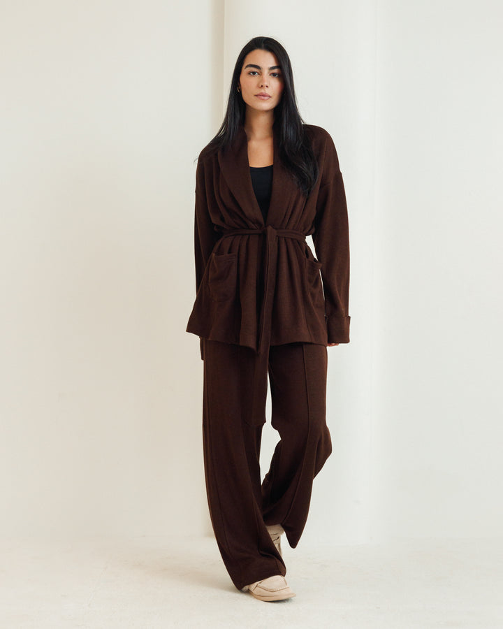 The Cozy Knit Set in Brown