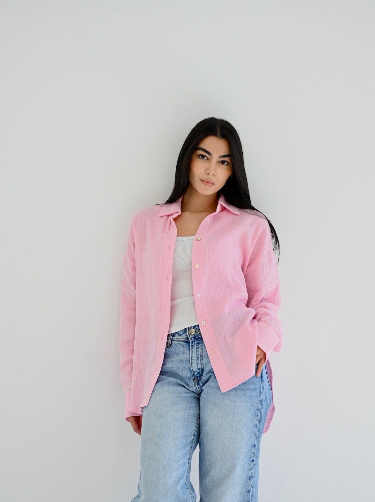 Fluffy shirt in pink