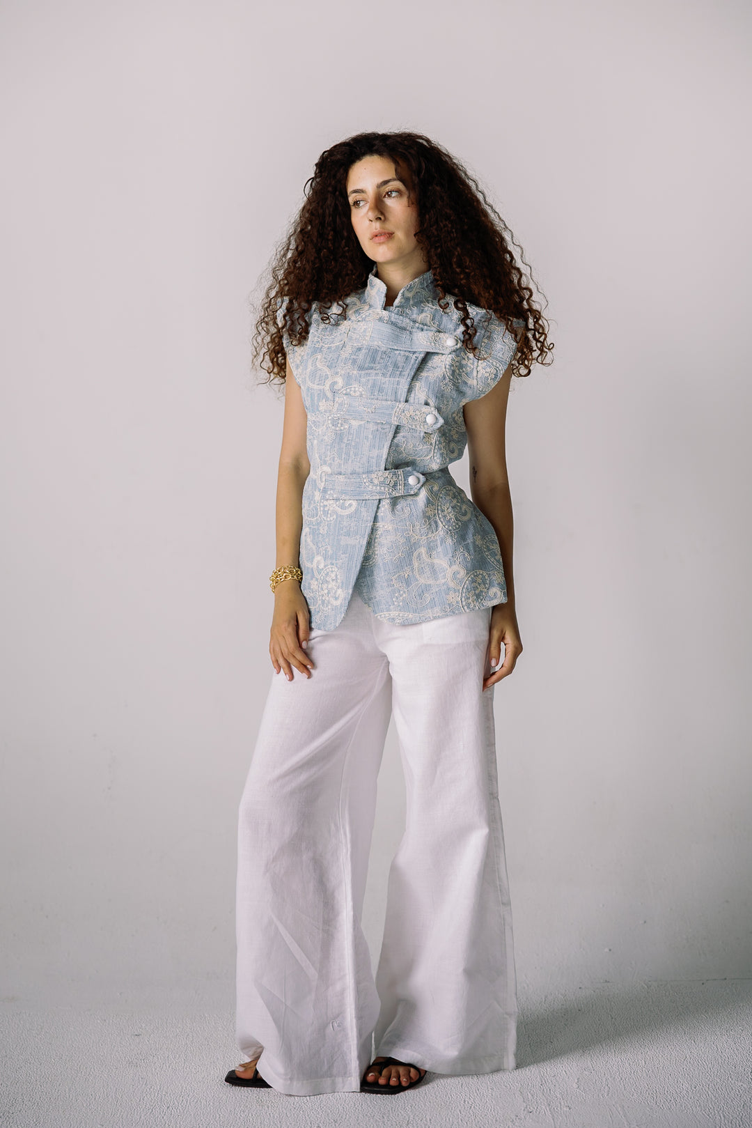 Indigo bloom vest