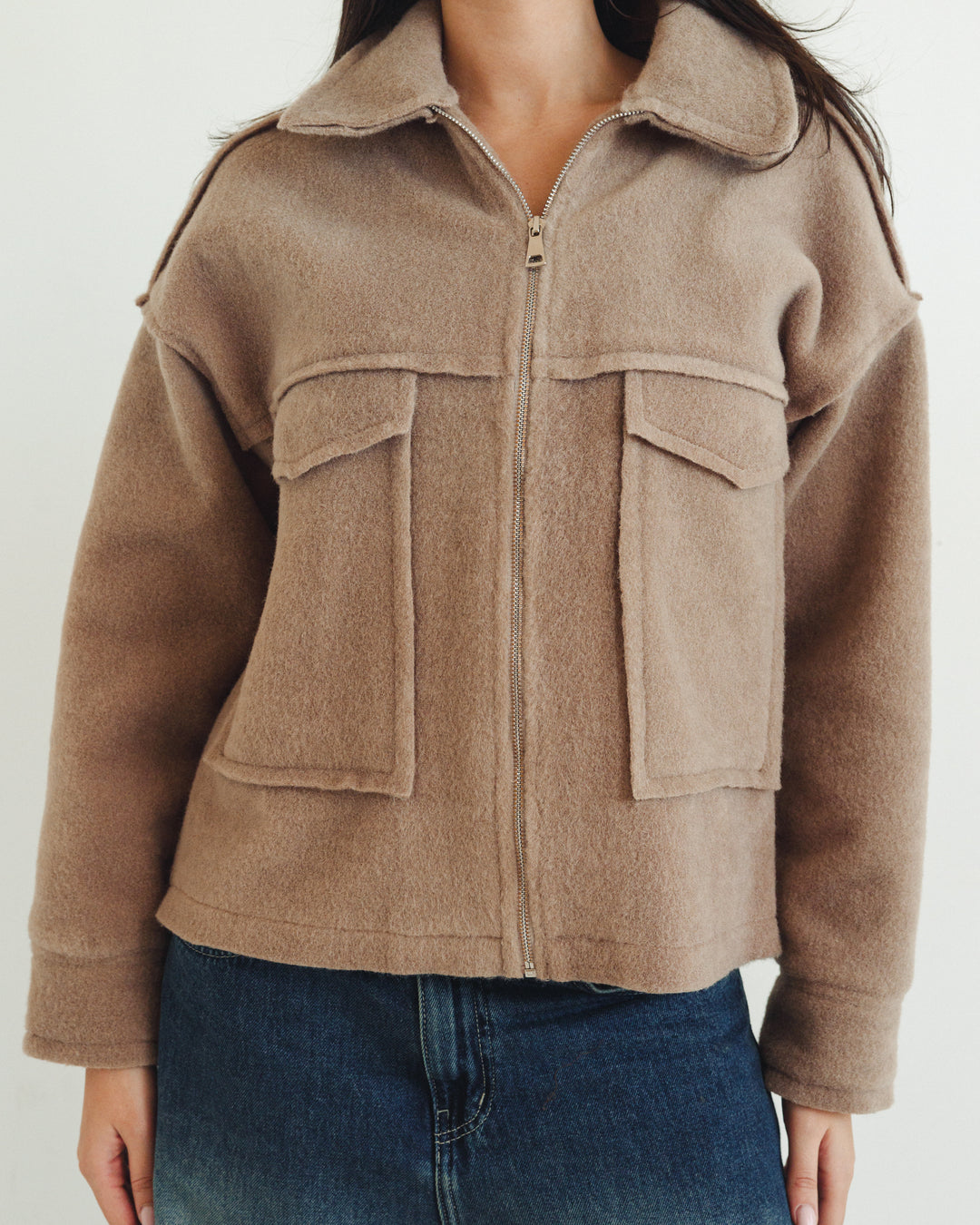 Teddy Jacket in Cafe