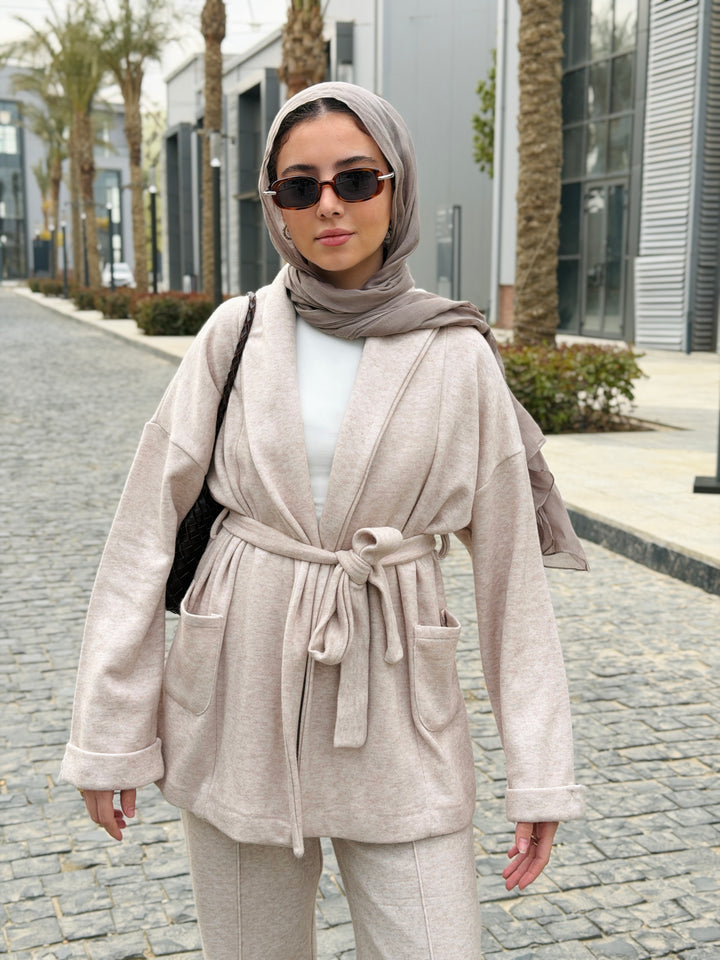 THE COZY KNIT SET IN Beige