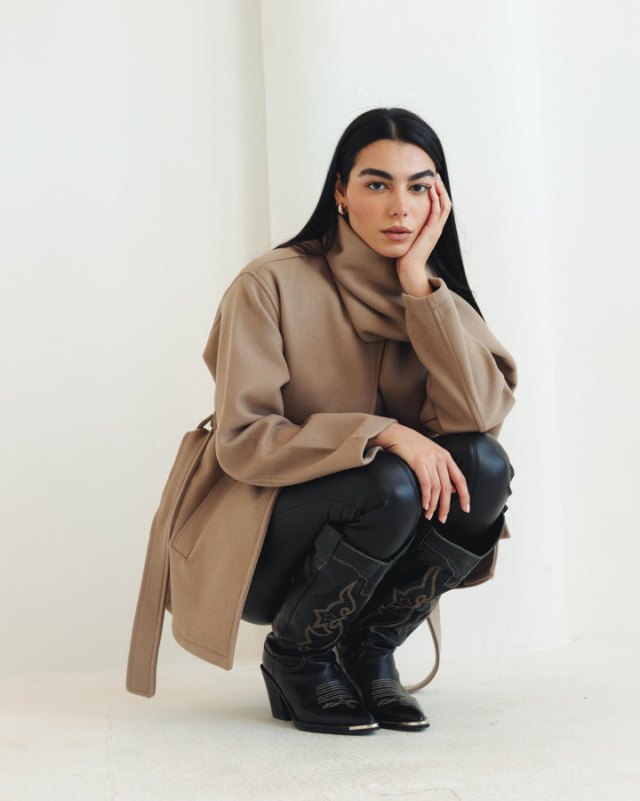 The Shawl Coat In Greige