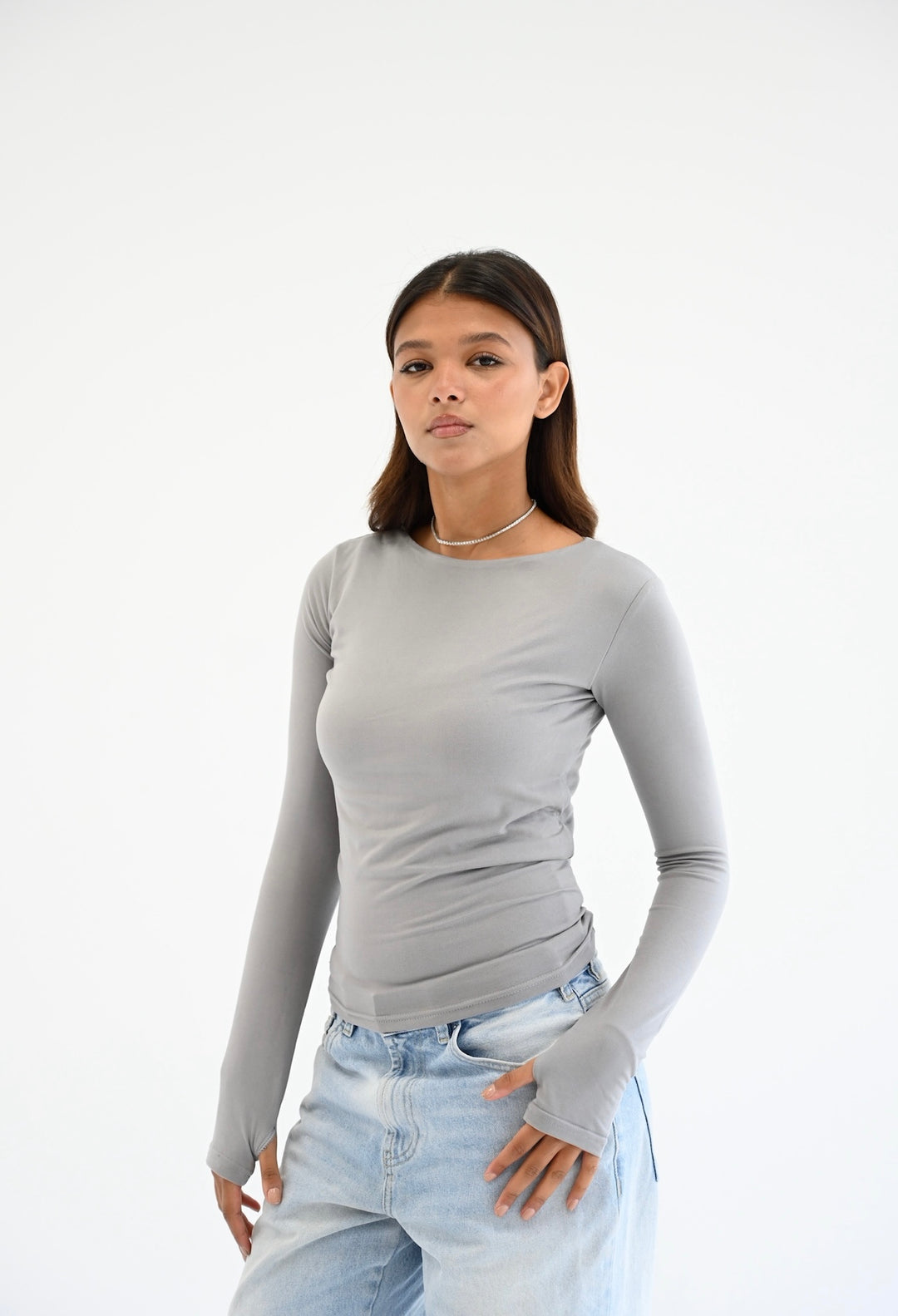 The Essential Long Sleeves Top In Gray