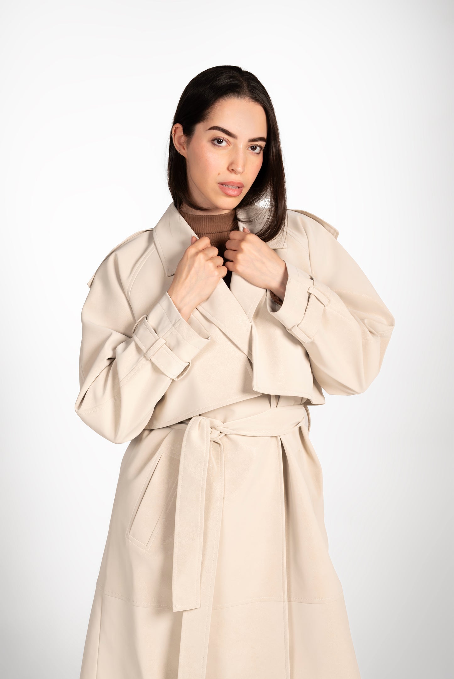 The Luxe Trench Coat In Cream