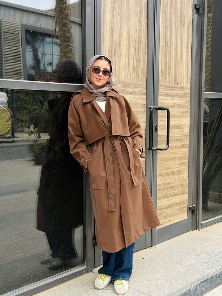 THE LUXE TRENCH COAT IN brown