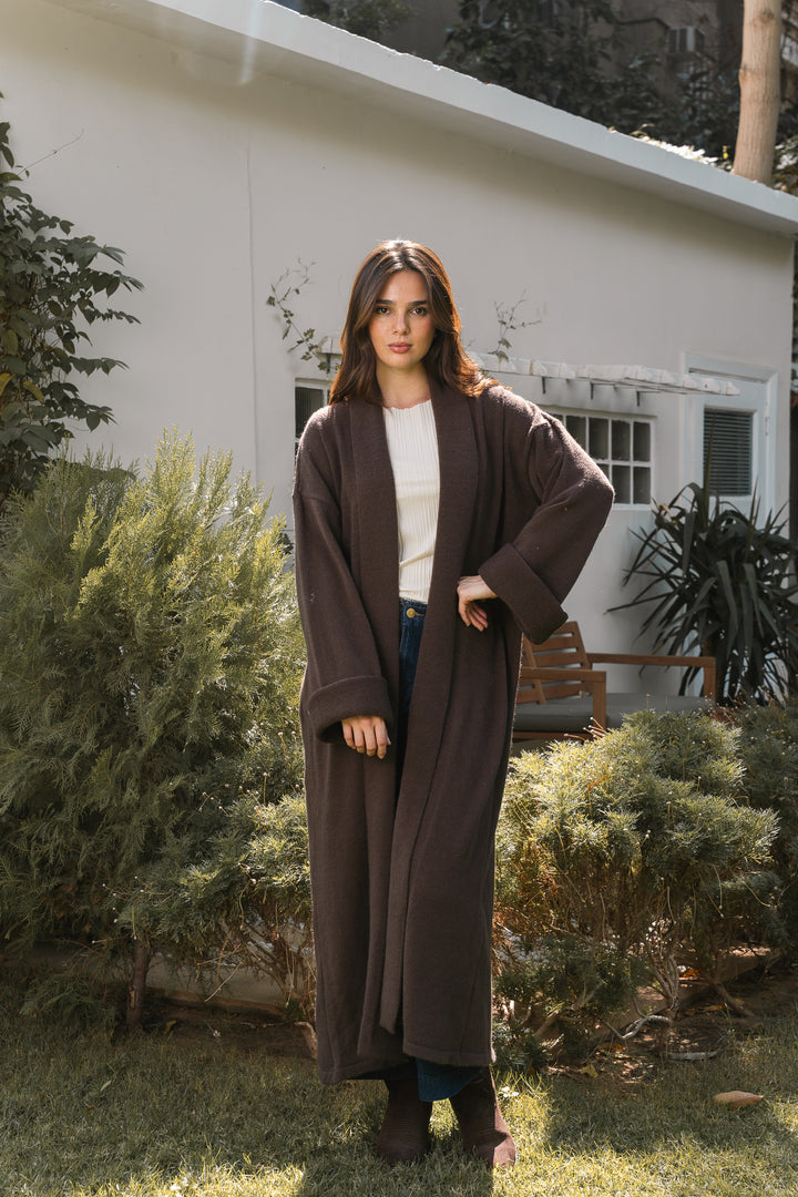 The Longline Cardigan – Dark Chocolate