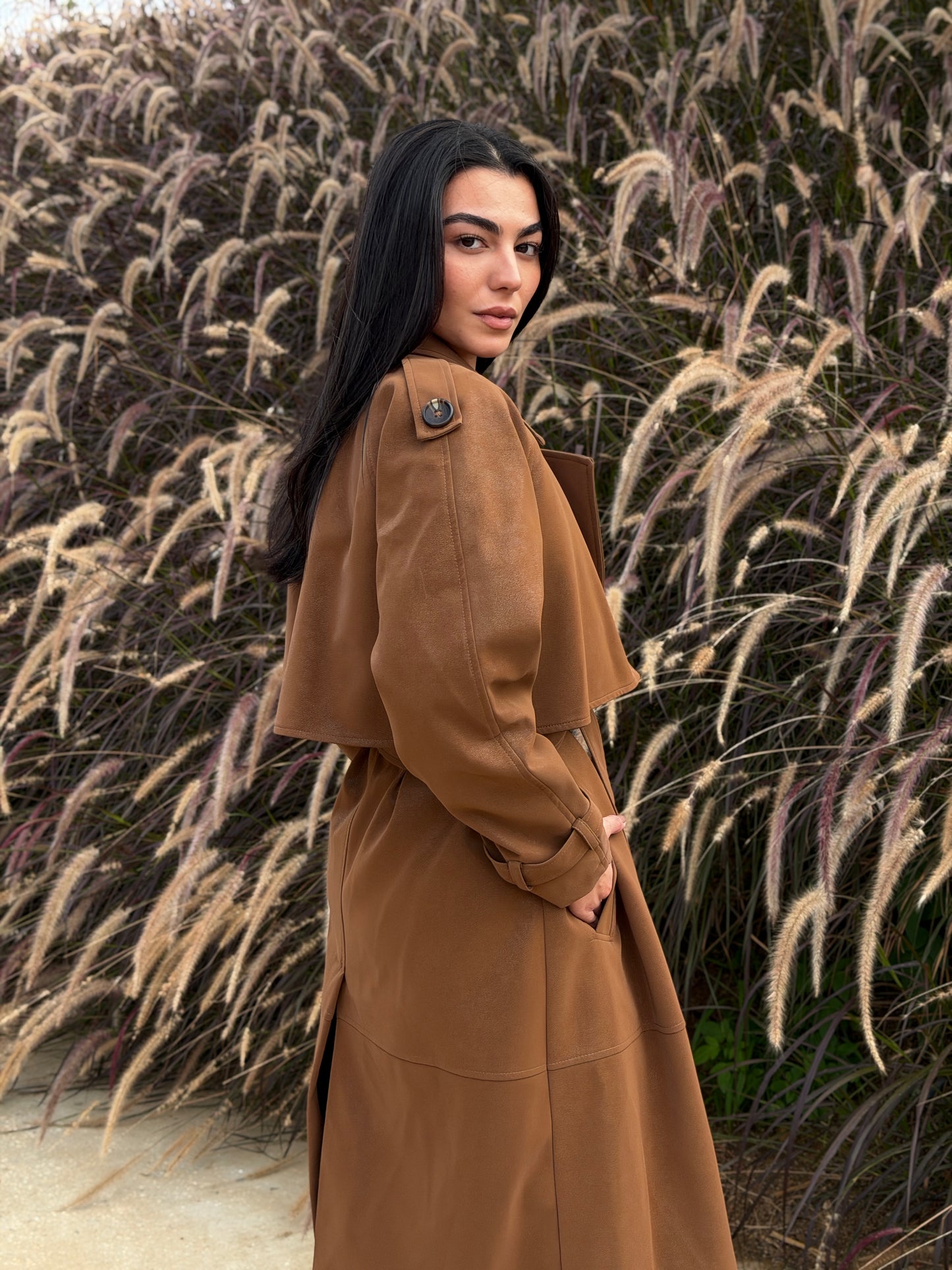 The Luxe Trench Coat In Havan
