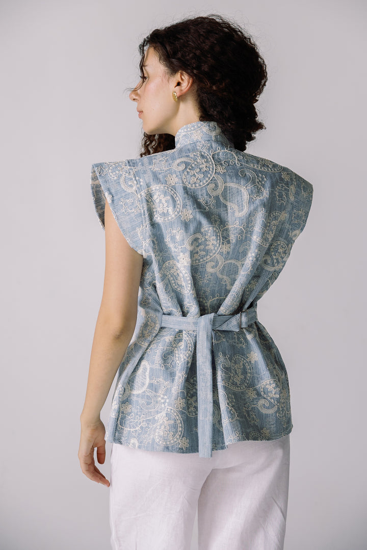 Indigo bloom vest