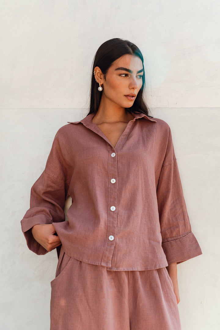 LOOSE MUSE SHIRT IN dusty rose( limited edition)