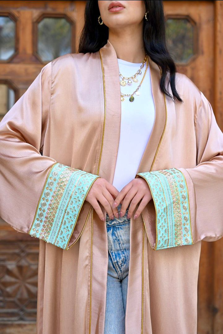Layan abaya in rose gold