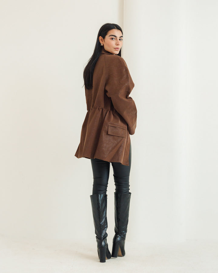 The Saddle Leather Jacket in Brown