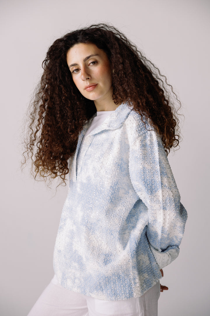 Denim over shirt in blue
