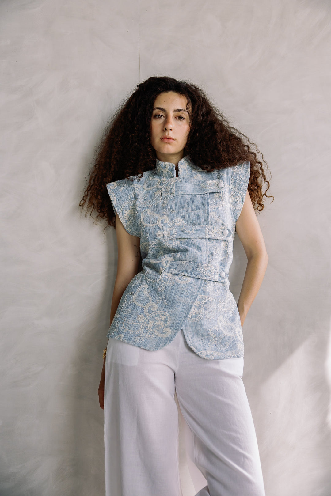 Indigo bloom vest