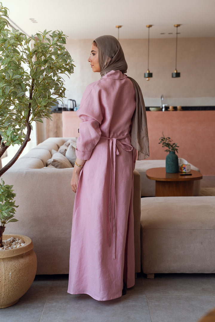 Pastel breeze linen dress in pink