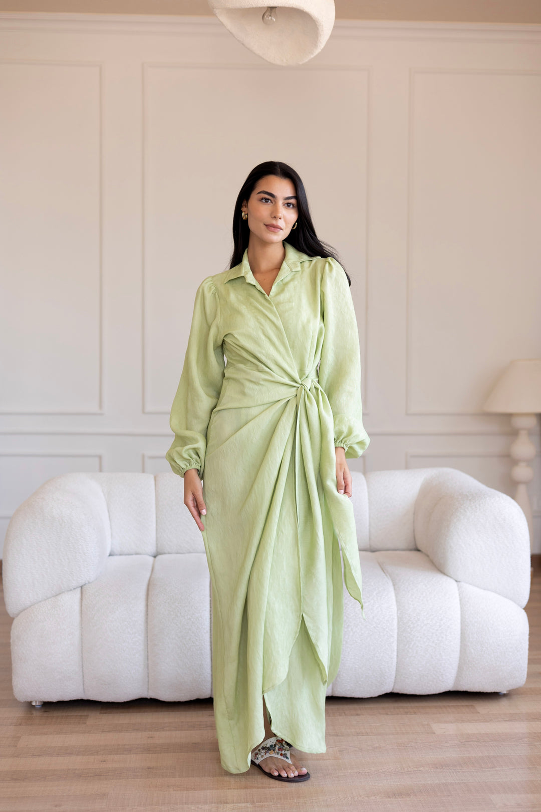 Serena Dress In Soft Green