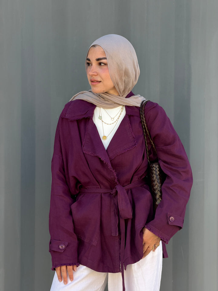 Raw cardigan in purple
