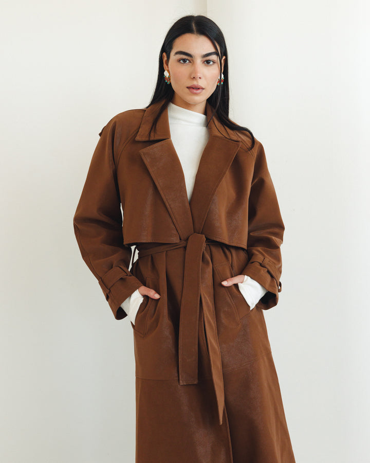 The Luxe Trench Coat In Havan