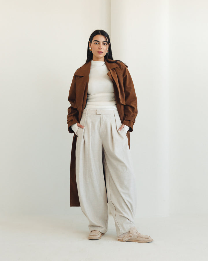 The Luxe Trench Coat In Havan